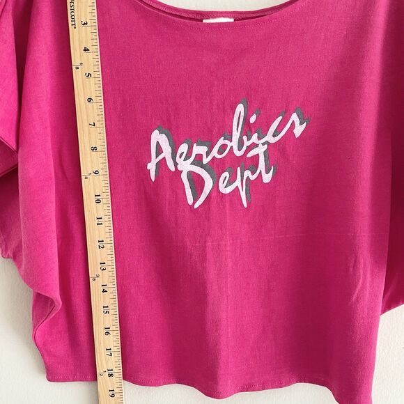 Vintage Apparel Active Crop Top Oversize M Fusia Pink Activewear Retro - Picture 6 of 8